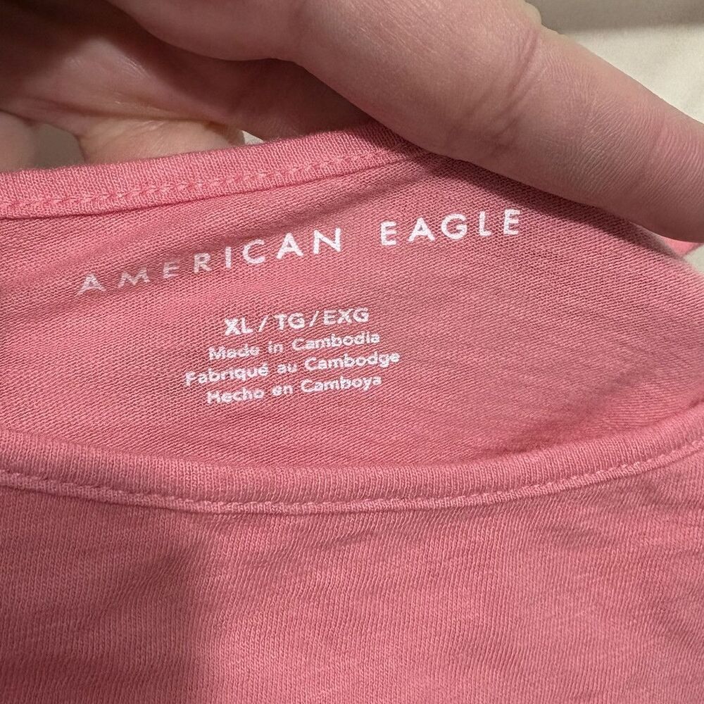 American Eagle Cropped Tank Top Size XL Pink Ruffle Hem NWT - Picture 8 of 12
